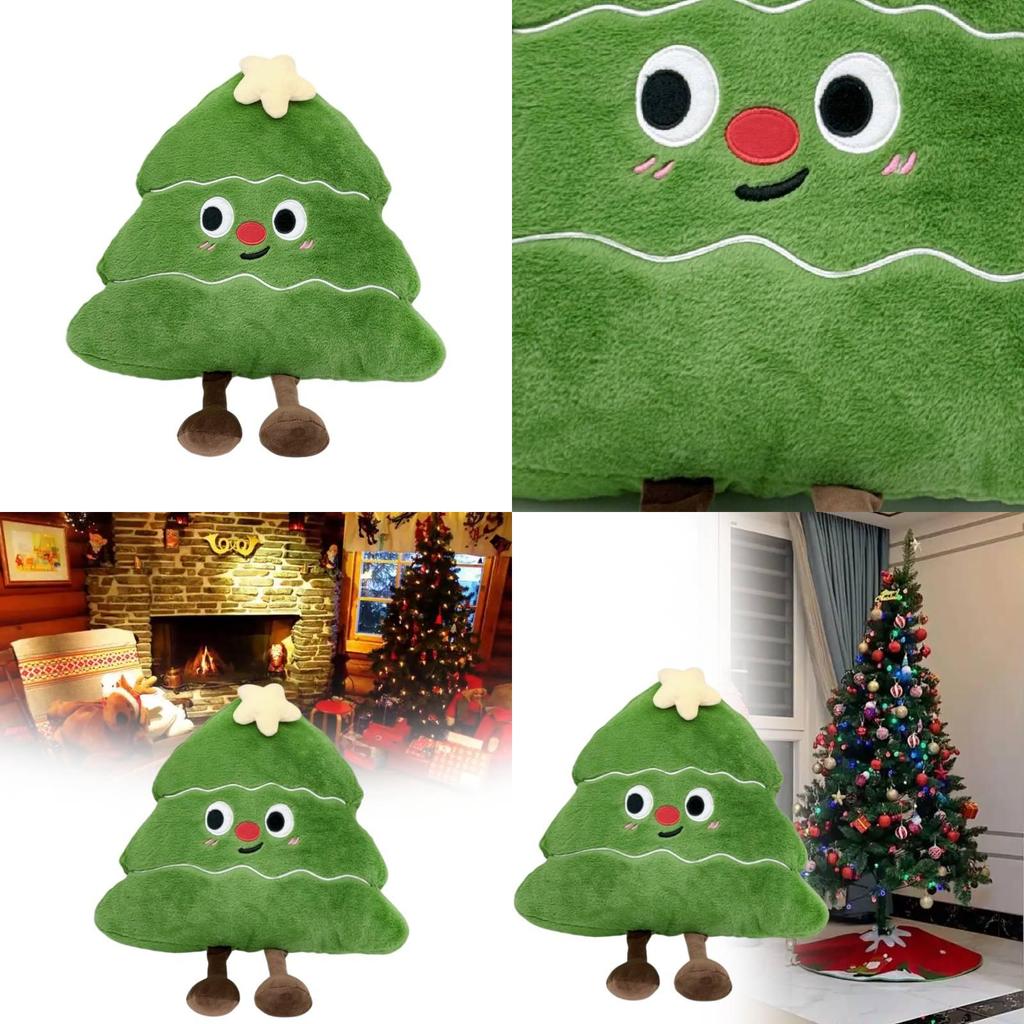 Adorable Christmas Tree Plush Doll Cushion Soft Toy Gift For Holiday Decor 50cm