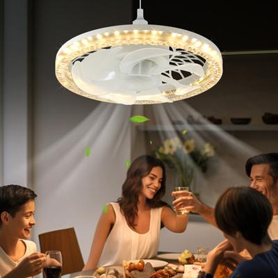Yousheng 2-in-1 מודרני מנורת מאוורר תקרה LED E27 בסיס ממיר 4 מהירויות הגדרות רעש נמוך ניתן לעמעום מאוורר תקרה חסכוני באנרגיה עם מנורת LED