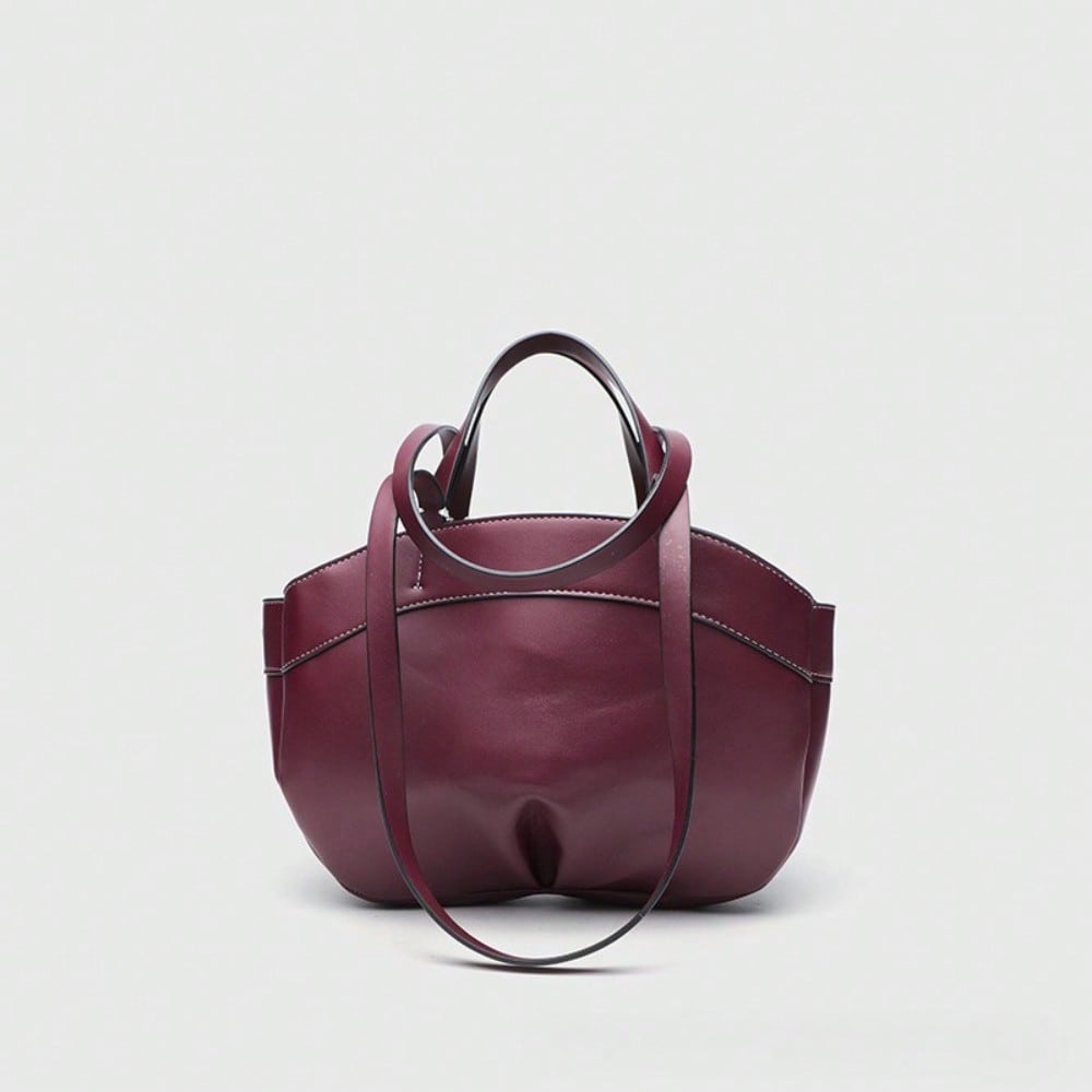 Handgetragene Mode-Eimer-Tasche Damen Trend-Gefühl Umhängetasche Arbeit Pendler Handtasche burgundy bunt