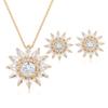 Schmuck Frauen Halskette Ohrringe Set Luxus Qualität Luxe Zubehör Feine Zirkonia Champagner Mode Jewelri Cubic Hohe Großhandel