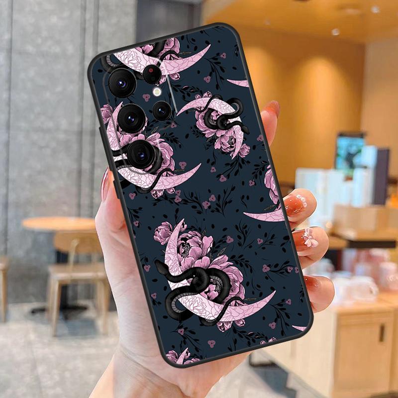 

Модный Чехол для Телефона Змея Цветок для Samsung Galaxy S25 S24 S23 S21 S20 S22 Ultra S9 S10 Plus S25 FE Задняя Крышка Galaxy S23 FE