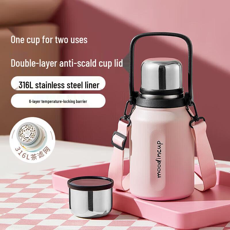 Wushengwu Insulated 316 Stainless Steel Portable Water Bottle with Handle