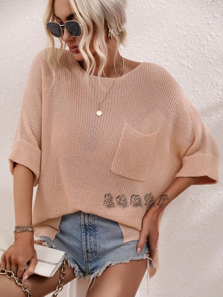 Spring/Summer New Women's Knit Loose Solid Color Imported Fashion Set Women's Knit Sweater