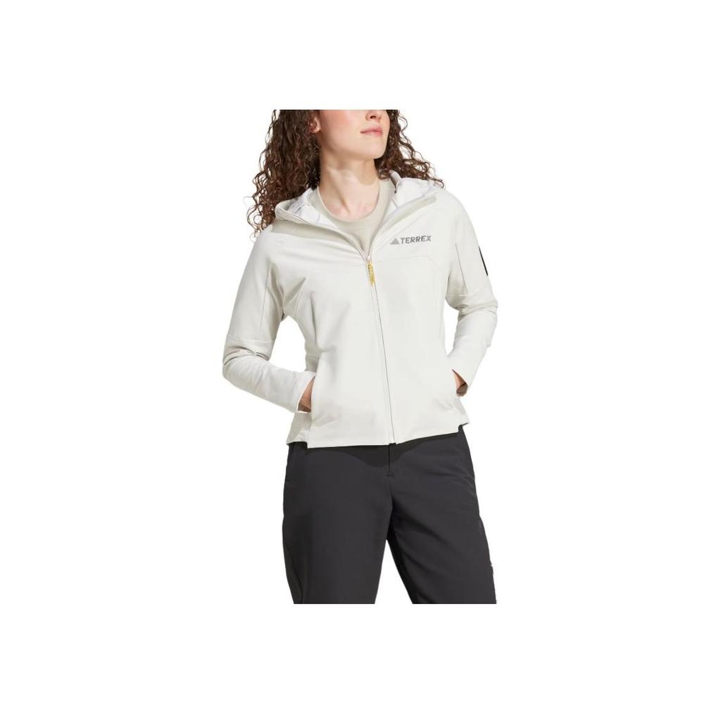 Adidas X Colaboración National Geographic Softshell Logo Outdoor Cortaviento Transpirable Repelente al agua Chaqueta Manga Larga Mujer Chaqueta IX5629