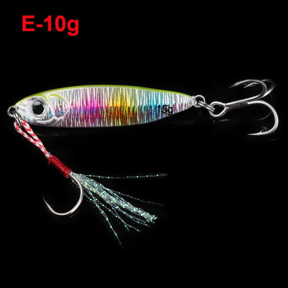 Minnow 10/15/20/30g Colorful Lead Casting Jig Bait Feather Metal Fishing Lures Spinning Baits