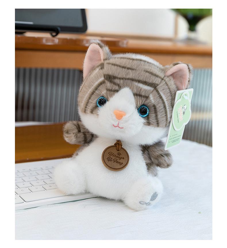 Striped Cat Plush Doll for Kids' Sleep Comfort & Desk Decor