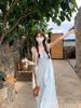 French First Love Blue Suspender Dress Women's Summer New Japanese Literary and Artistic Lazy Style Long Dress Slack