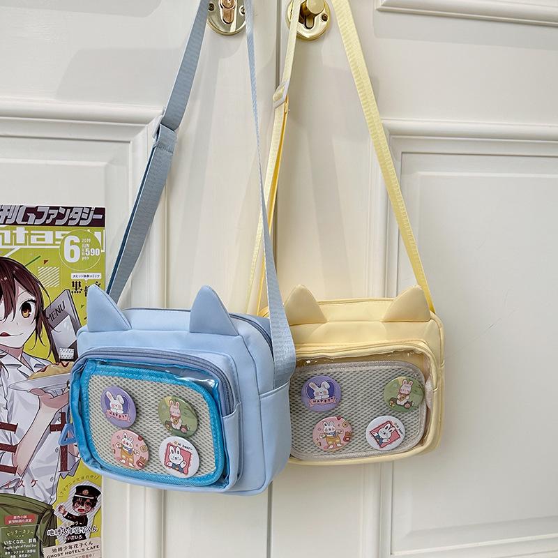 Japanese Transparent Pain Bag 2D Macaron Color Small Food Transparent Shoulder Bag Fashion Trendy Badge Crossbody Bag