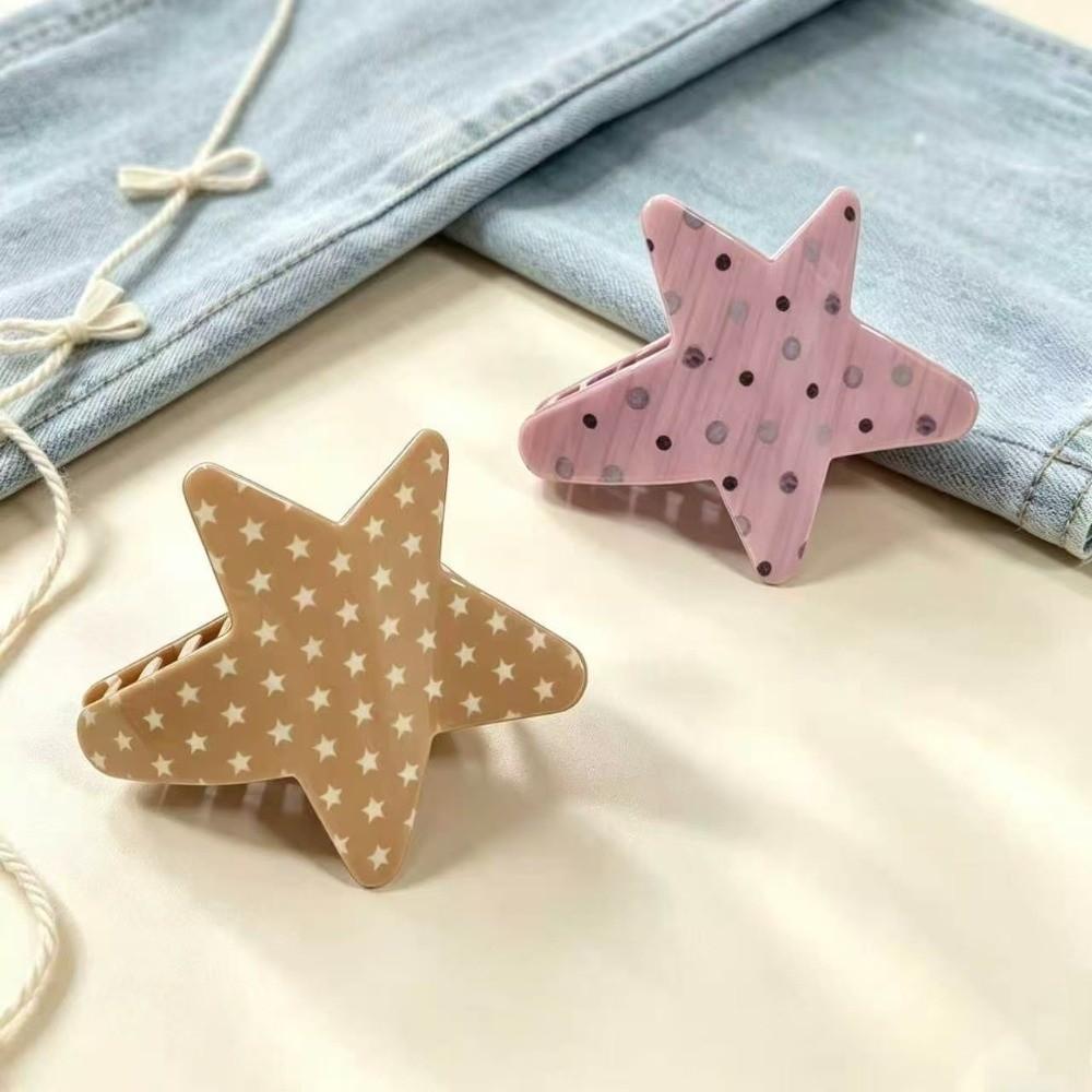Geometric Acrylic Shark Clip Pentagram Hair Clips Trendy Star Shape Hair Claw Casual