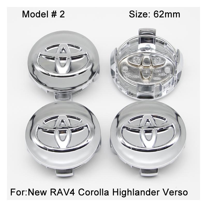 2026 Nové Pro Toyota 57/62mm Dekorativní odznak krytka středového krytu kola auta Krytky nábojů pro Toyota C-hr Rav4 Yaris Hilux Avensis Prius