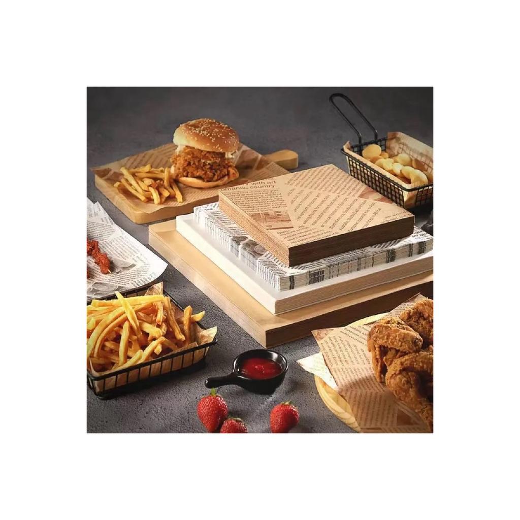 Olejový papír s vlastním vzorem | 50 kusů Vintage novinový vzor Prezentační papír | Vintage olejový papír