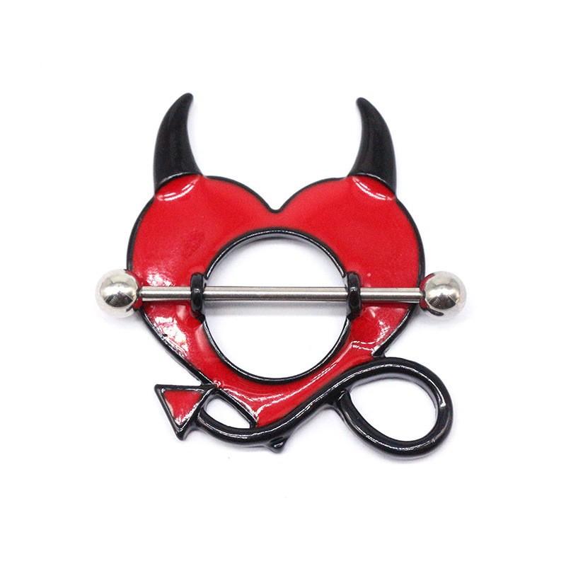 1 Pair Nipple Barbell 14g Crystal Nipple Piercing Nipple Jewelry Heart Nipple Ring Bar Stainless Steel Body Piercing for Women