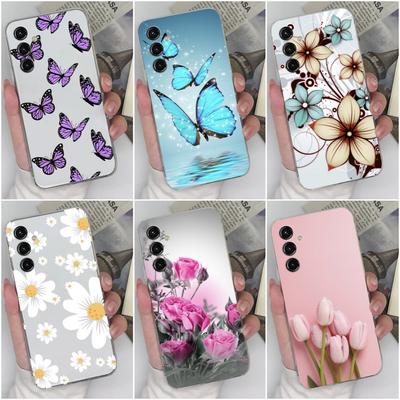 Do Samsung S20 S21 FE S22 S23 + Ultra S10 S11 + Note10 lite Etui Moda Motyl Przezroczysty miękki silikon Do Samsung Galaxy Funda Coque Zderzak