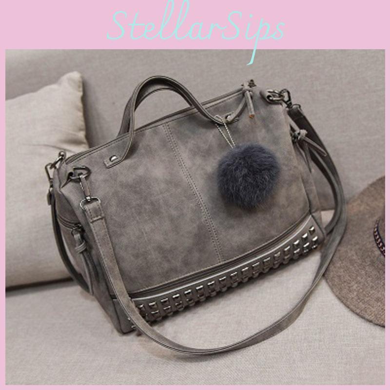 Fashionable And Functional Solid Rivet Shoulder Messenger Crossbody Bags For Women