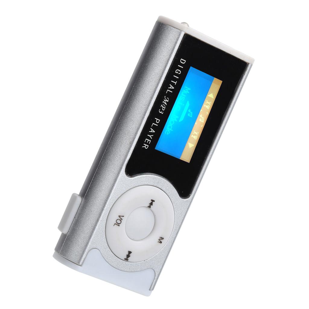 Портативний спортивний MP3 ліхтарик з LCD екраном та кліпсою для кріплення, медіаплеєр(Срібло )