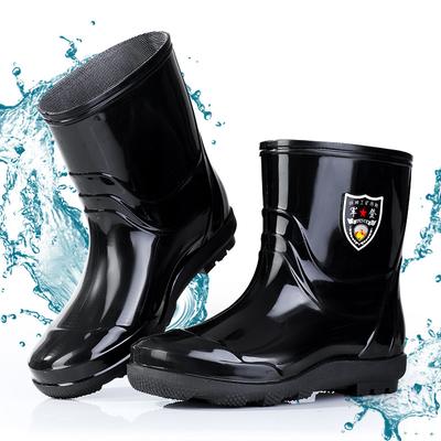 2025 neue extra große Größe Wasserschuhe Herren rutschfest, Samt warm Arbeitsversicherung Industrie und Bergbau verdickt mittellange Gummistiefel
