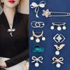 Adjustable Pearl Brooch Set for Waist Tightening and Clothes Fixing