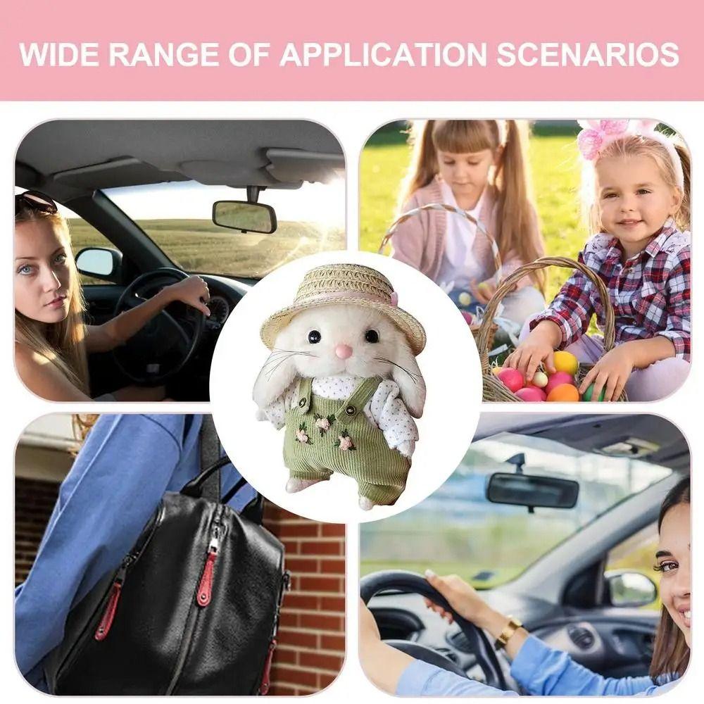 Plush Stuffed Gardener Little Rabbit Doll Handmade Rabbit Plush Doll  Backpack Decor