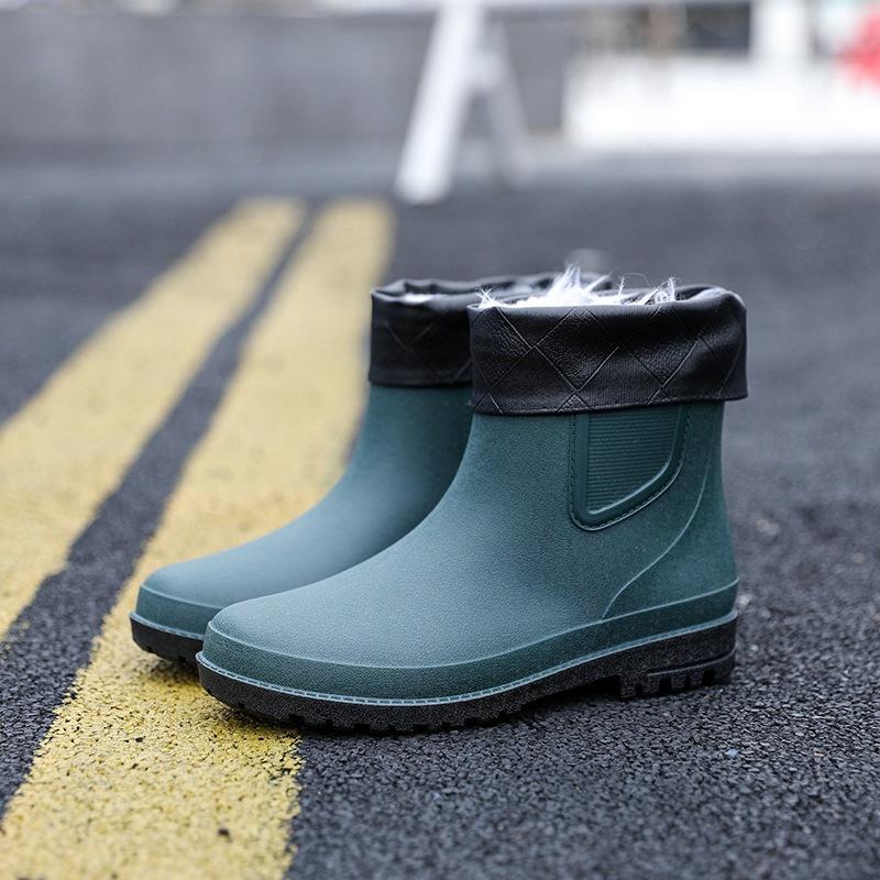 New Fishing Men's Short Tube Fishing Rain Boots Outdoor Rainy Waterproof Rubber Shoes Spring Comfortable Wading Water Boots