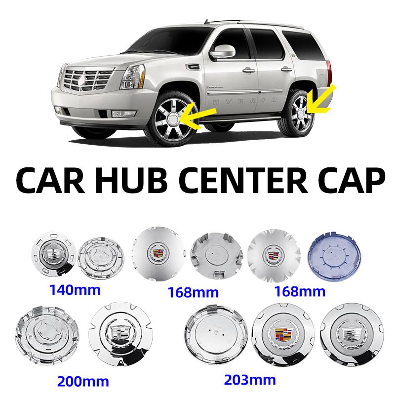 4 szt. 140 mm 168 mm 200 mm 203 mm Kołpak Środkowy Piasty Koła do Cadillac Escalade SRX Emblemat Opony Samochodowej Akcesoria do Stylizacji Samochodu