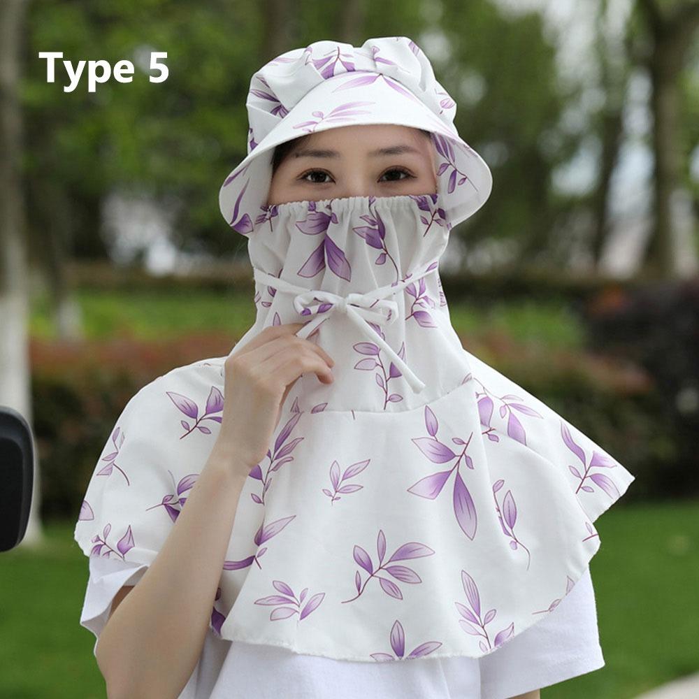 Full Face Neck Protection Sunscreen Cap Dust-proof Outdoor Sun Hat Outdoors Tea Picking Cap  Summer