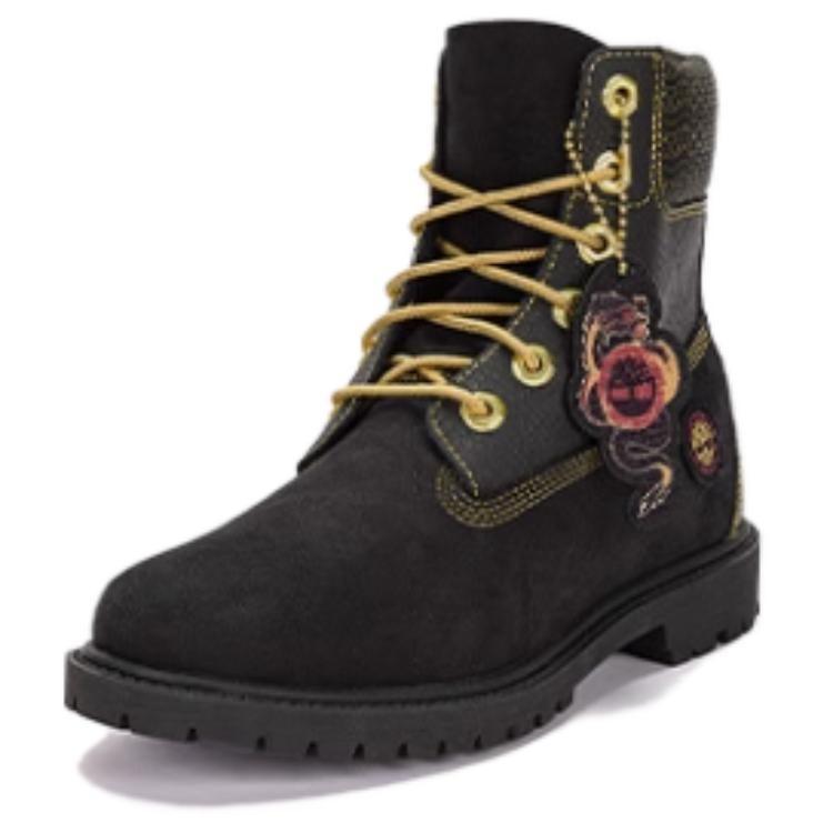 (WMNS) Timberland Lunar New Year 6 Inch Lace Up Boots 'Black Nubuck' Women's A62TM