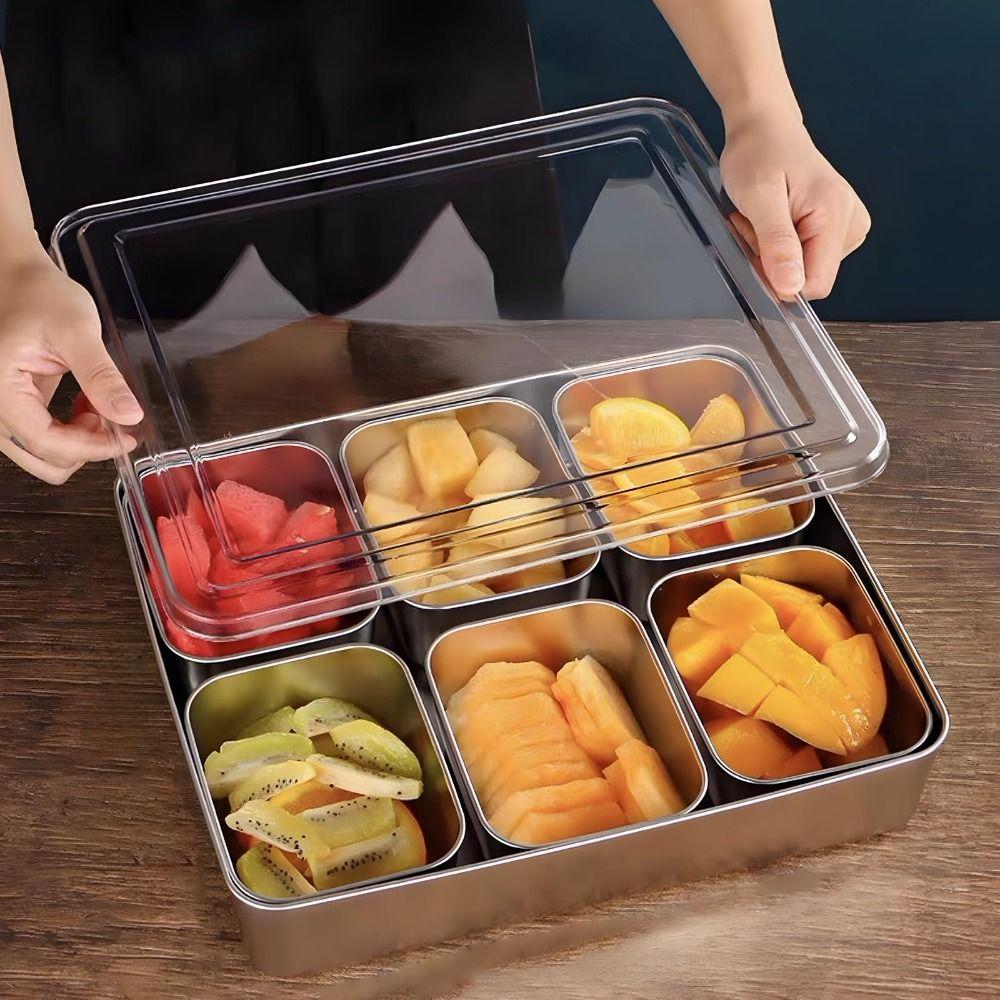 Edelstahl Gewürzboxen 6 & 8 Fächer Gewürzorganisator Aufbewahrung Gewürzbox Restaurant