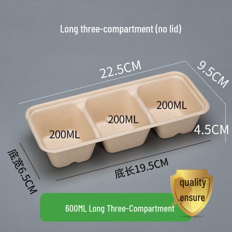 ZISIZ 4-Compartment Rice Husk Disposable Meal Box