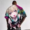 Mens Loose Fit Short Sleeve T-Shirt With 3D Digital Print Breathable Cotton Blend Sports Casual Wear