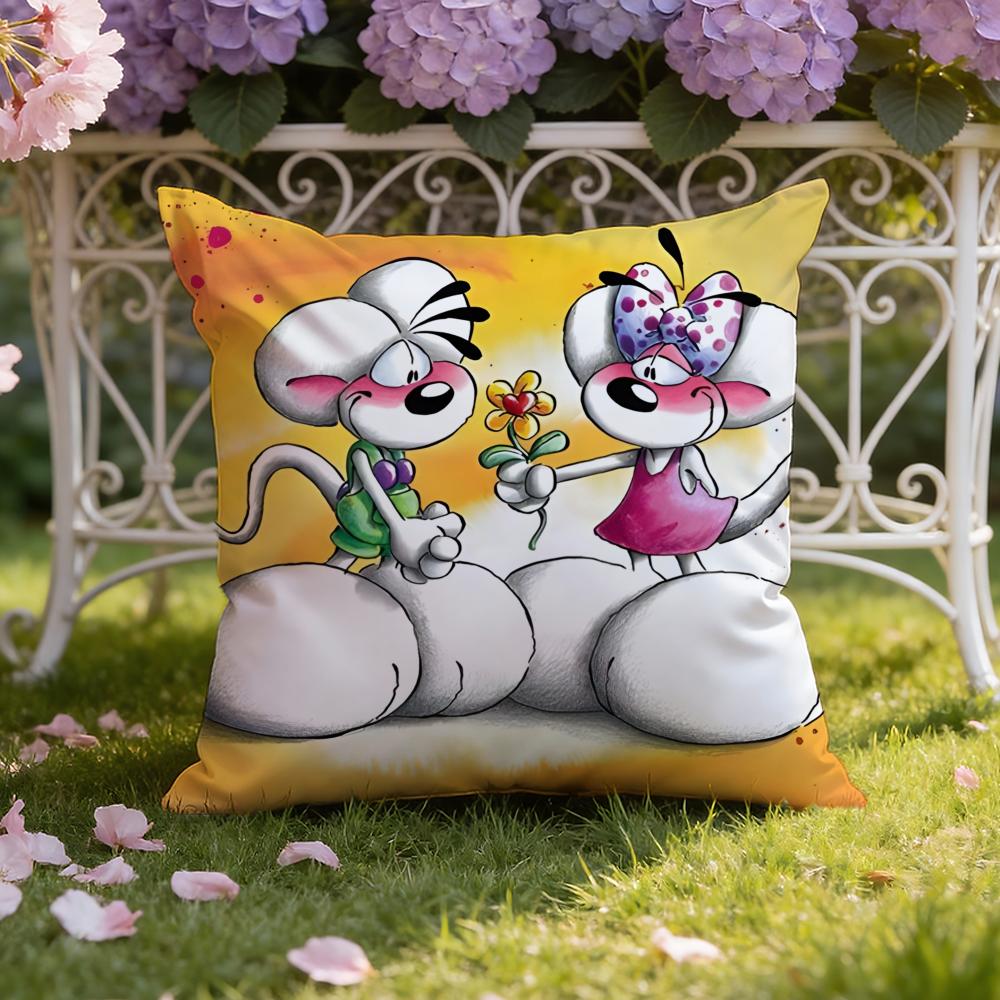 

Cartoon D-Diddl Cushion Cover Home & Car Dual-Scene Pillow Cover: Reversible for Premium Comfort 45cmx45cm