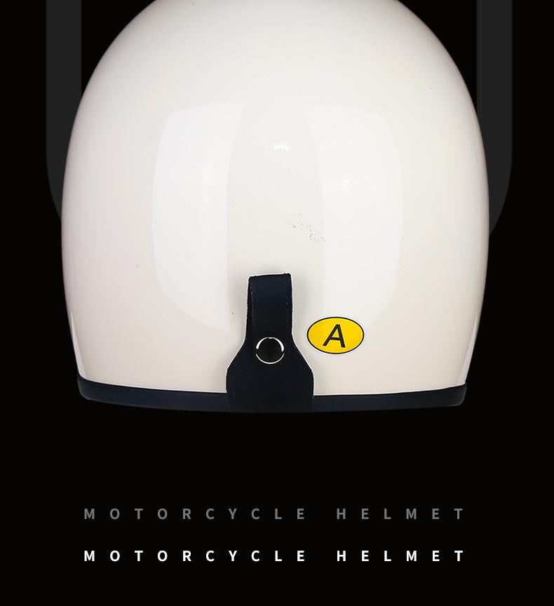 Retro Fiberglass Full Face Helmet for Motorcycles - Unisex Pig Nose Design, Small Shell for Harley Cruiser American Bikes