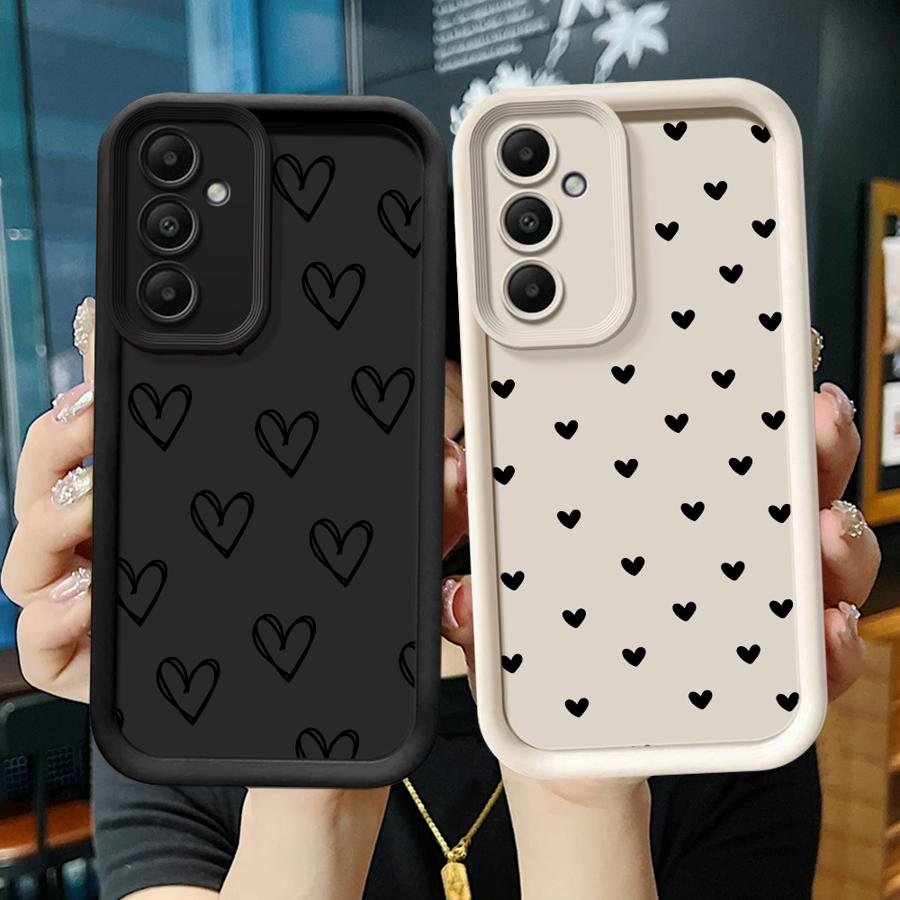 Case for Samsung Galaxy A16 A71 A72 A15 A23 A56 A34 A12 A13 A35 A36 A26 A32 A53 A54 A51 A73 Phone Cover Cartoon Flower Love