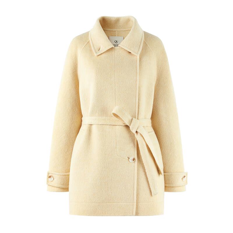 Qiushui Yiren Women's Oblique Placket Wool Jacket Coat