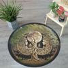 Round Tree of Life Themed Doormat - Soft Polyester Anti-Slip Floor Mat with Vibrant 2D Flat Print Design, Perfect for Home, Hote