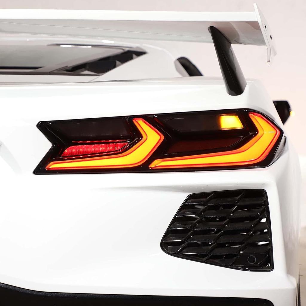 Car Tail Light Vinyl Overlay Tinted Cover Trim Compatible with C8 Corvette Stingray Z51 Z06 2020-2025 Taillights Dark Smoke Wrap Cover Vinyl Decals