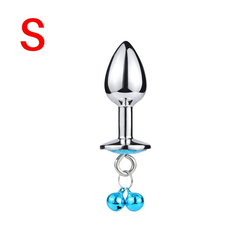 S/M/L Anal Plug Sexspielzeug Edelstahl Glattstahl Butt Plug mit Glöckchen runder Kristall Anhänger Schmuck