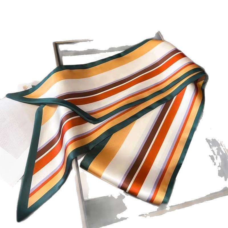 Small silk scarf women's long square scarf with shirt decoration neck guard, scarf accessories, tie, summer streamer ribbon.