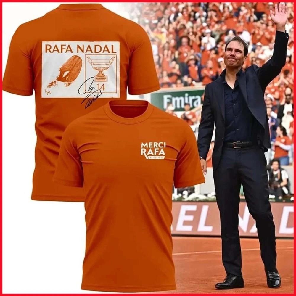 

(Burnt Orange Merci Rafa 2025 T-Shirt Reprint Roland Garros Tribute FanON TREND Unisex T-Shirt M