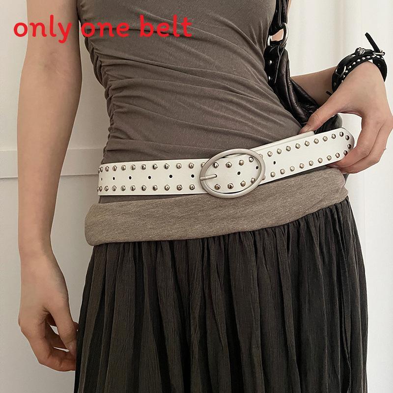 Punk Fashion Pu Leather Belt With Metal Pin Buckle For Women Summer 2025