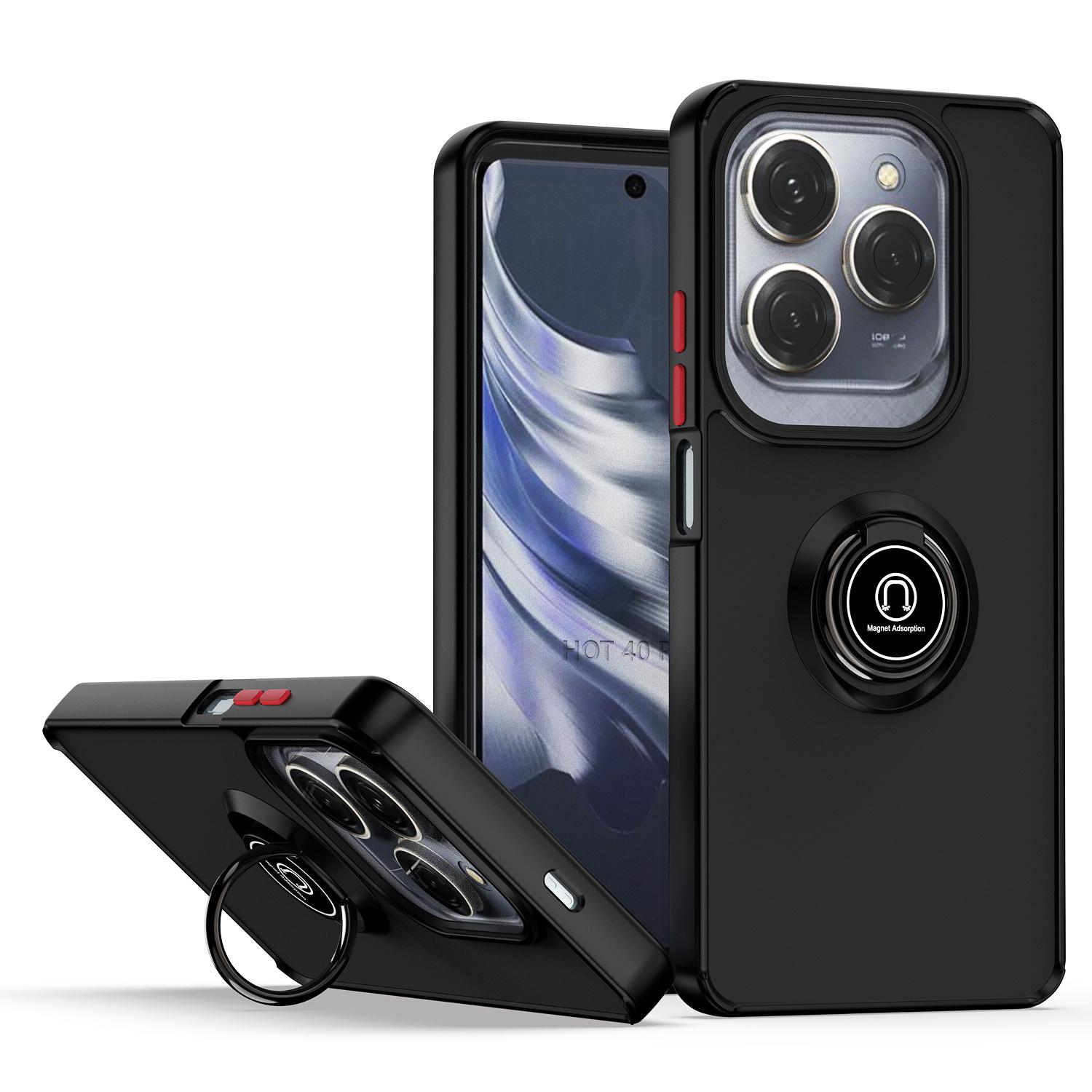 

Чехол-броня Funda для Tecno Spark 20 Pro Чехол Магнитное кольцо-подставка Чехол для Infinix Hot 40 Pro Полностью защитный противоударный чехол Tecno Spark 20 Pro