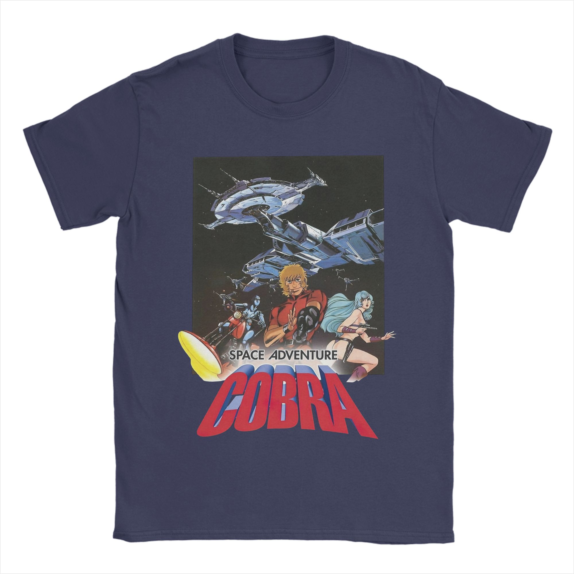 

Cobra Space Pirate Anime T Shirt Mens 100 Cotton Fun TShirts O Neck Tees Short Sleeve Clothing Classic 3XL