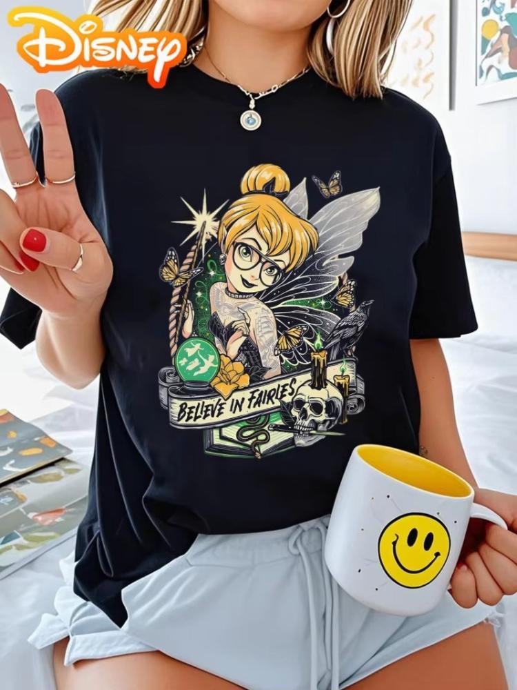 

2026 New Fashion TShirt Fairy Tale Graphic Print Unisexs and Womens Wear Crew Neck Loose Plus Size Short Sleeve S