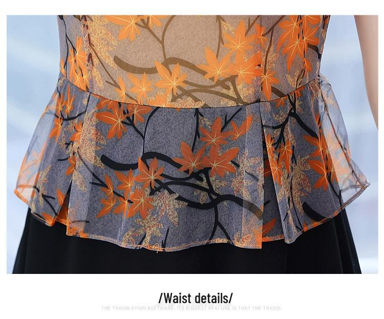 Elegant Summer Short-Sleeved Dress for Middle-Aged Women - Perfect for Mother's Day