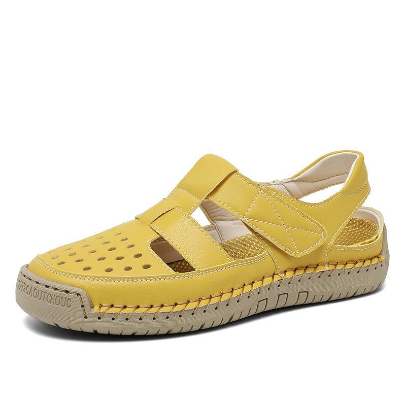 Sandali Donna Sandali di Lusso in Pelle di Vacchetta Nuovi Sandali Romani Casual Estivi per Donna Sandalo da Spiaggia Intagliato Sandali Bassi