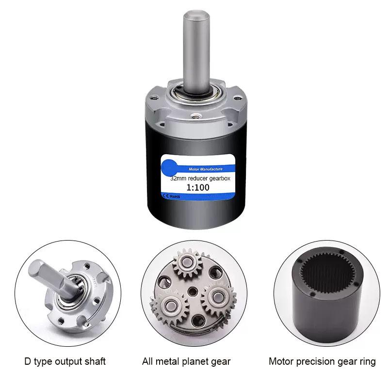 32MM Reducer Gearbox High Precision Large Torque Planetary Gear Reduction Motor Speed Ratio 3.7-721 for 31ZY