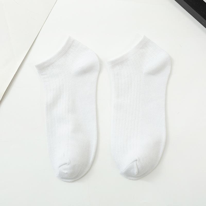 10 Pairs of Men's Spring and Autumn Pure Color Suction Strip Sweat Breathable Shallow Mouth Invisible Socks