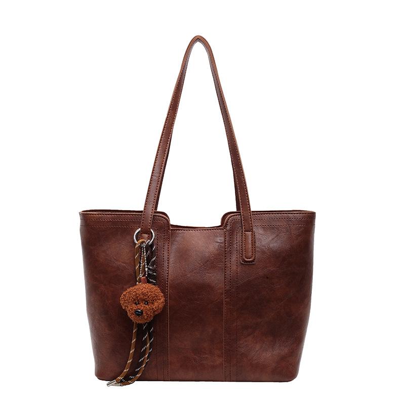 

Versatile Bag Women s Large-capacity New Casual Shoulder Shopping Bag Fashionable Commuter Tote Bag no pendant коричневый