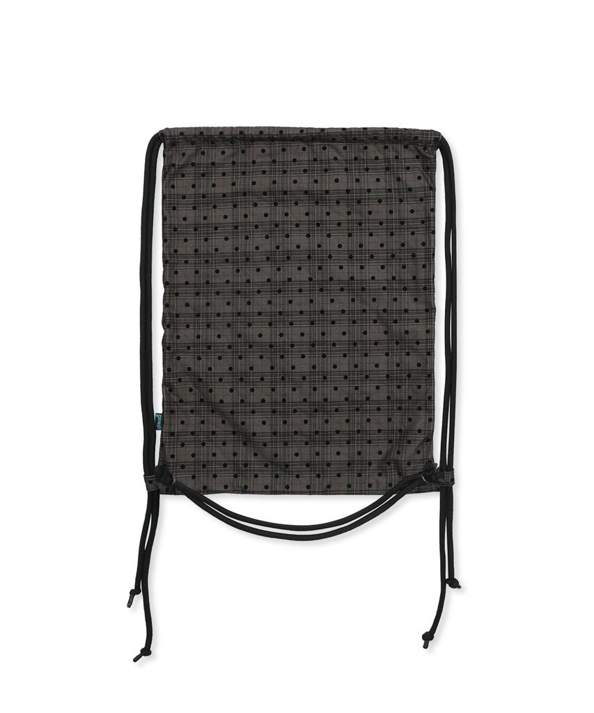 Glack Gzb001 Dot Pattern Check String Bag (Black)