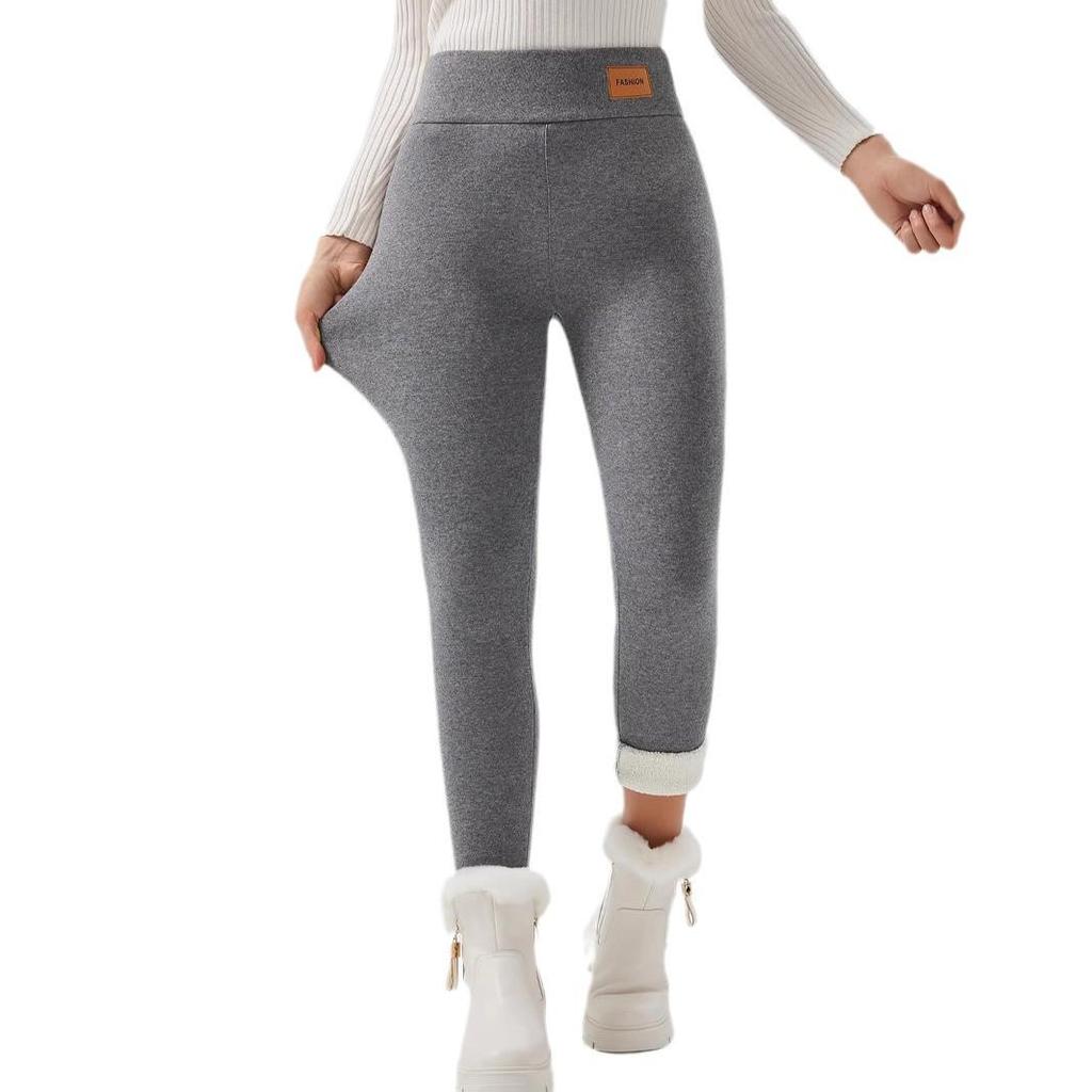 Women's Fleece-lined Cotton Yoga Pants - Warm, Thick, Autumn/Winter Wear