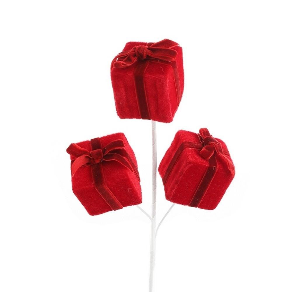 Flannel Gift Box Christmas Decorations Simulated Flower Arrangement Christmas Flowers Christmas Tree Cuttings Decoration